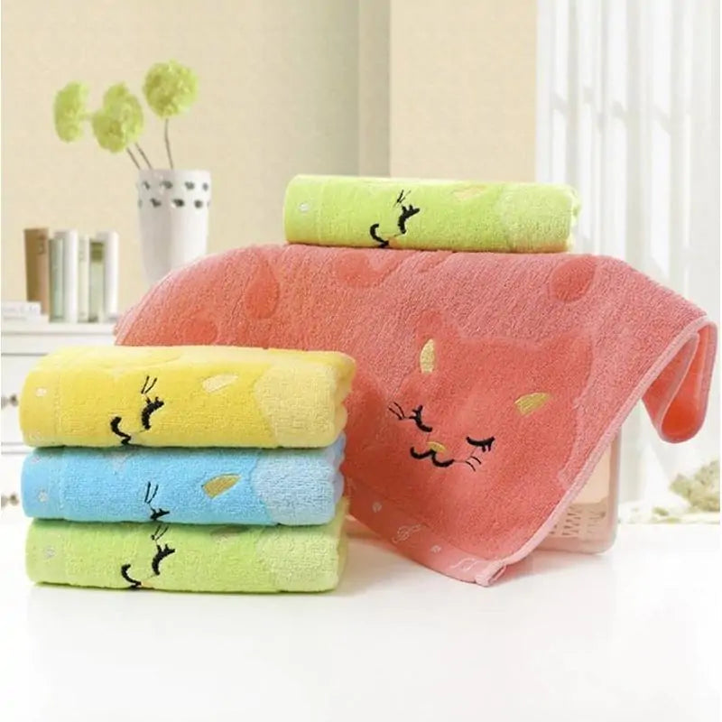 Bamboo Fiber Kitten Hand Towels